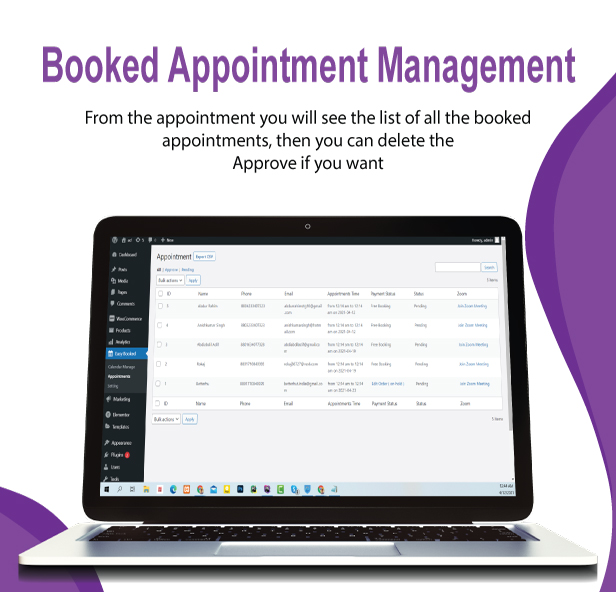 Easy Booked Dashboard